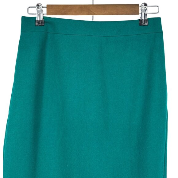 J.Crew Womens Green Wool Blend Fully Lined Back Zip Closure Pencil Skirt Size 2 - Picture 2 of 10